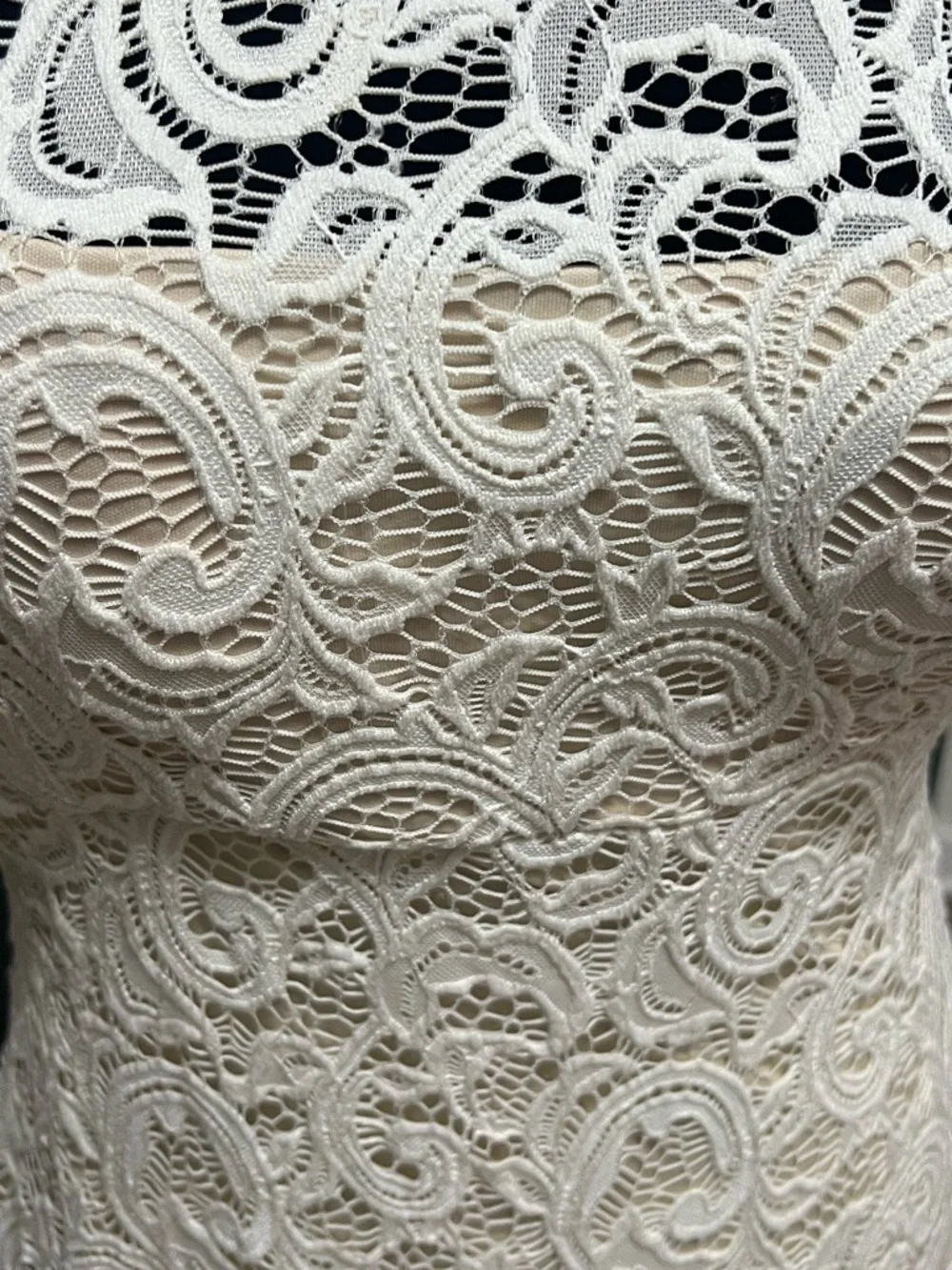 Love fast love hard boho lace white and nude dress size L Bridal Wedding - Picture 8 of 12